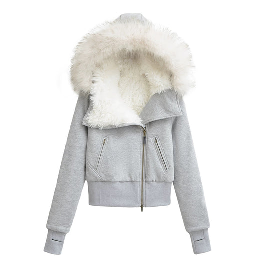 Grey Snowhaven Fur Hoodie