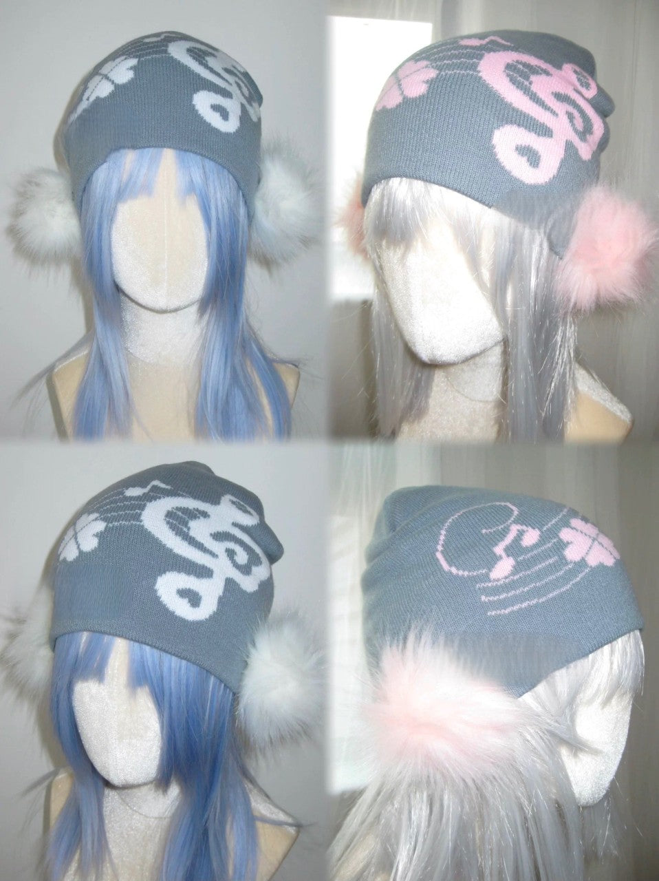 Grey and pink Harmonic beanie